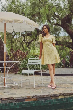 Lila Ditsy Mini Dress New