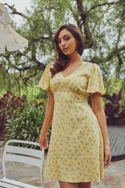 Lila Ditsy Mini Dress New