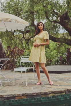 Lila Ditsy Mini Dress New