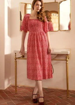 BTC Lilting Love Short Sleeve Babydoll Dress Ruby Fizz Sale