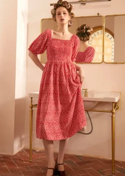 BTC Lilting Love Short Sleeve Babydoll Dress Ruby Fizz Sale