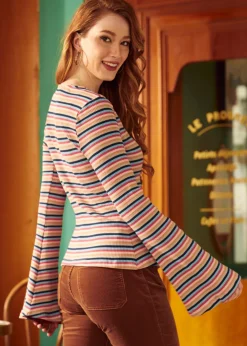 BTC Lost in Love Bell Sleeve Top Denim Dash Online