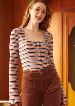 BTC Lost in Love Bell Sleeve Top Denim Dash Online