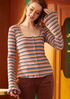 BTC Lost in Love Bell Sleeve Top Denim Dash Online