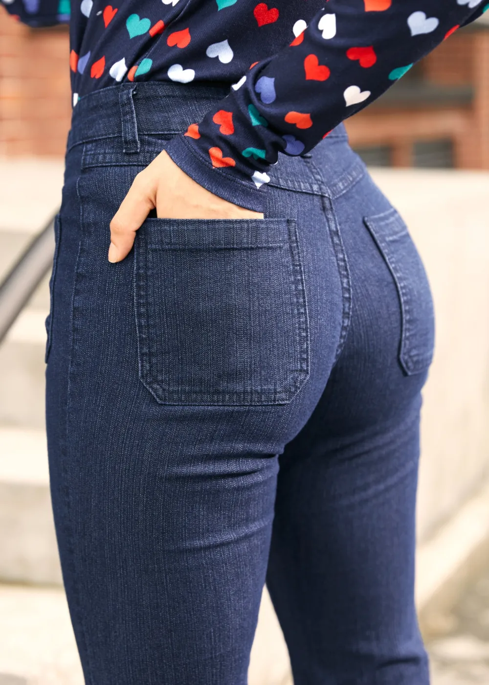 EZ Apparel Love and Mariner Flared Jeans Dark Wash