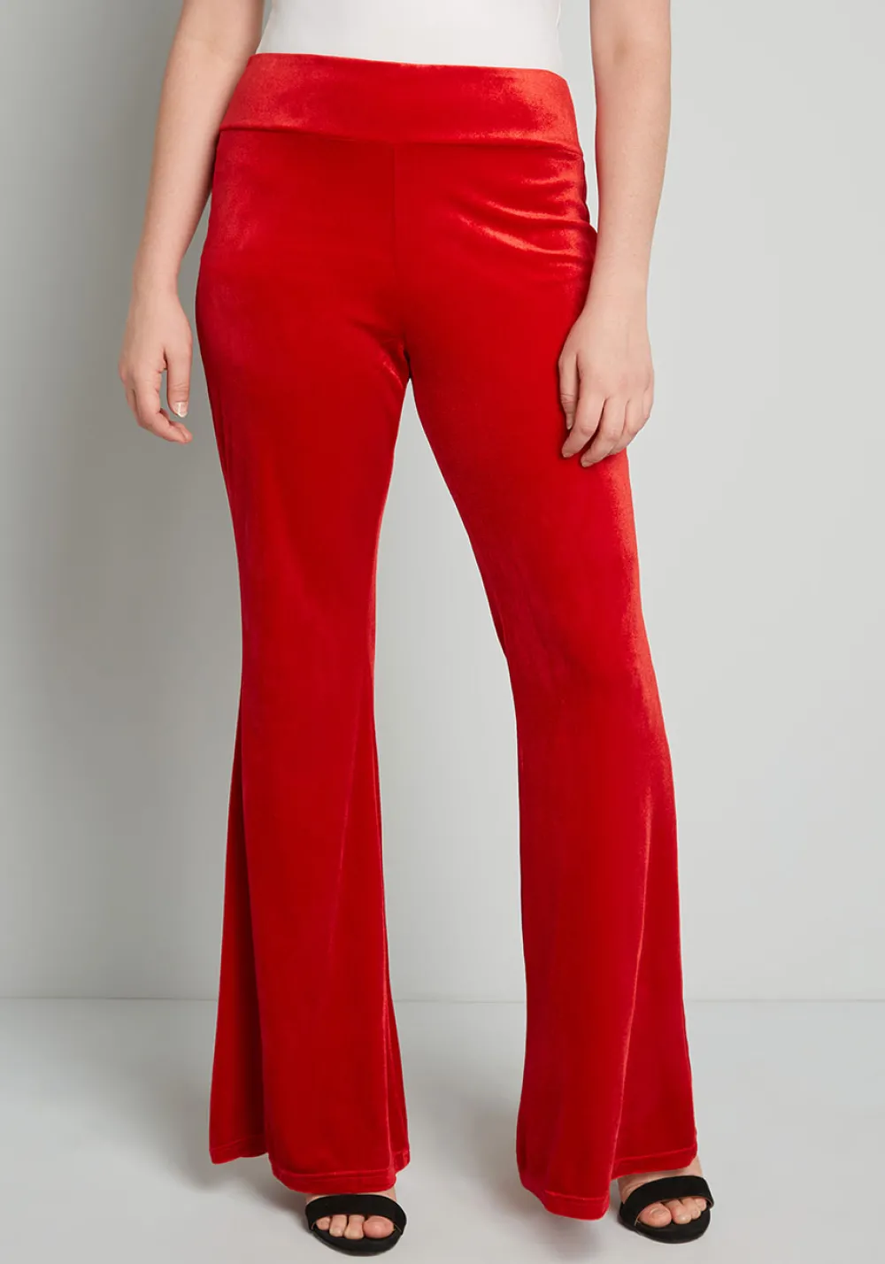 ModCloth Loving The Luxe Life Wide-Leg Pants Red Clearance
