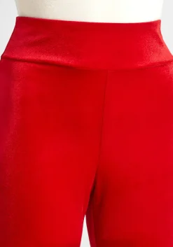 ModCloth Loving The Luxe Life Wide-Leg Pants Red Clearance