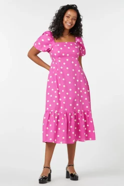 Dangerfield US Lucy Polka Dot Midi Dress Online