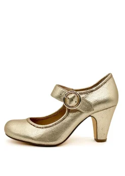 Madeline Metallic Mary Jane Heels Clearance
