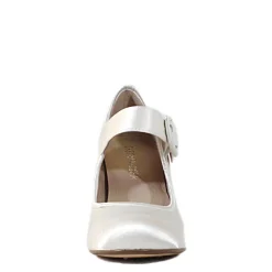 Madeline Satin Mary Jane Heels IVORY Sale