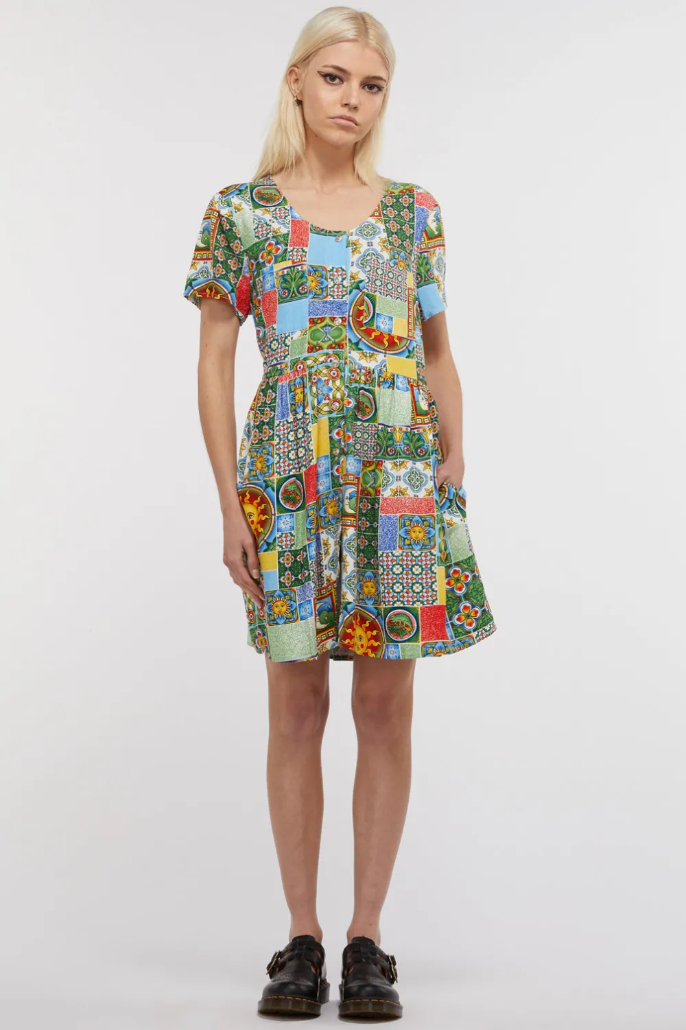 Majolica Viscose Baby Doll Dress