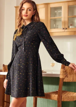 BTC Meet Me at the Sock Hop Fit & Flare Dress Midnight Blossom