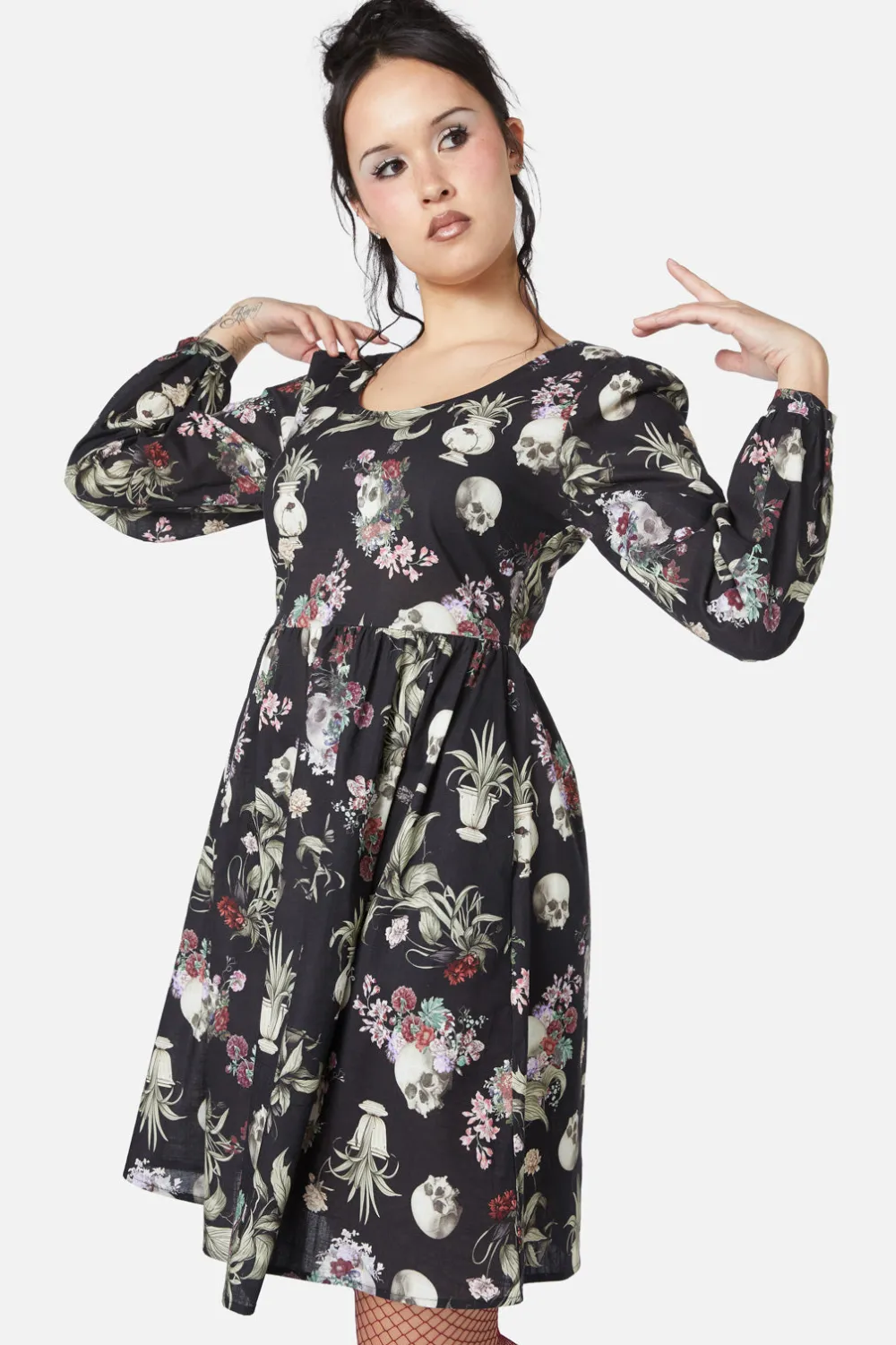 Dangerfield US Memento Mori Printed Dress Hot