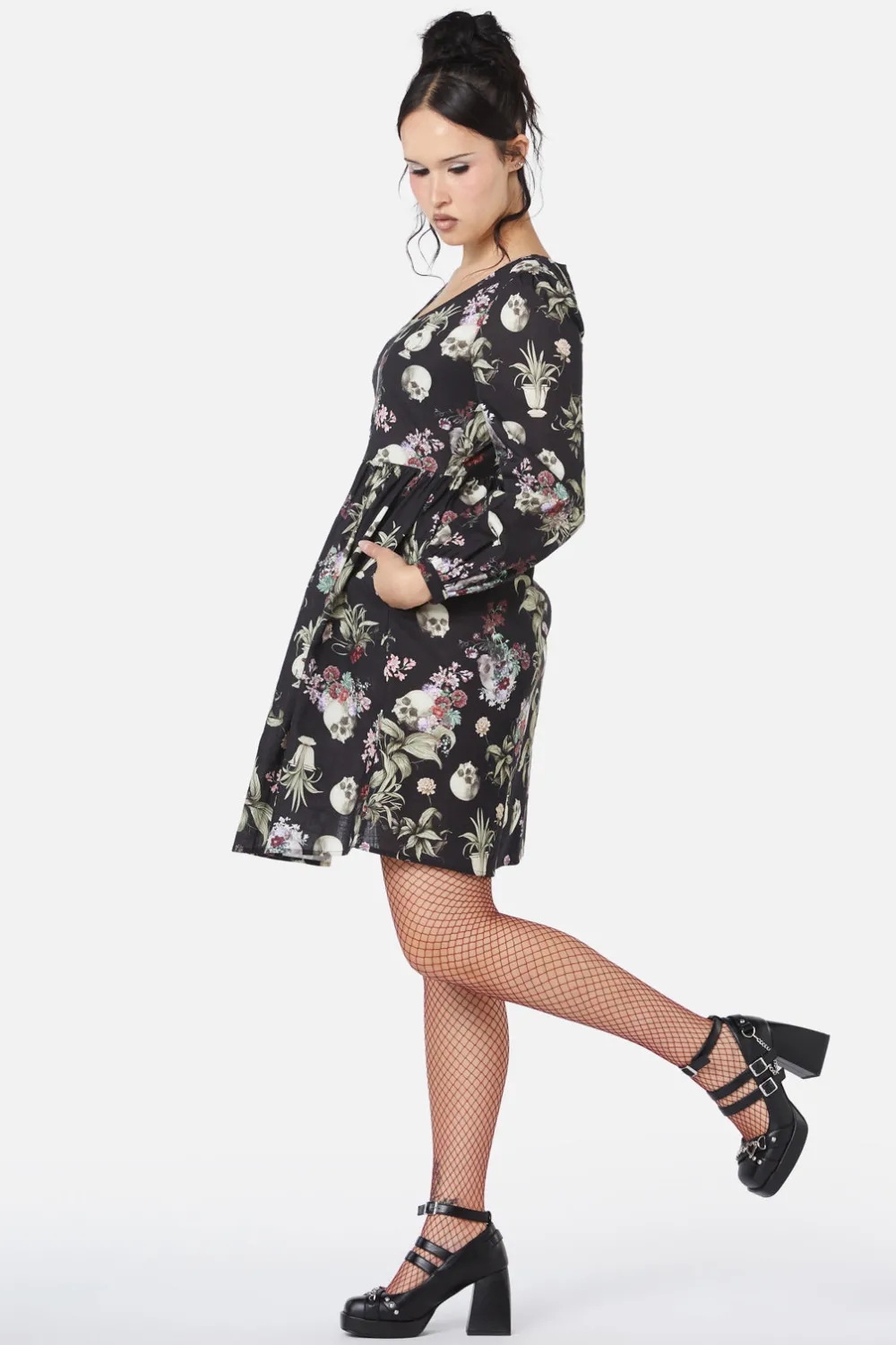 Dangerfield US Memento Mori Printed Dress Hot