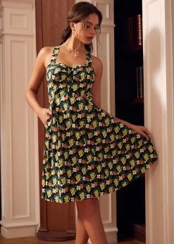 BTC Midnight Garden Mini Dress Black Floral Hot