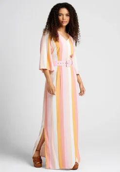 Collectif ModCloth x Sorbet Soiree Maxi Dress Pink Stripes