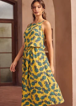 Morning Melody Top Pineapple Print Discount