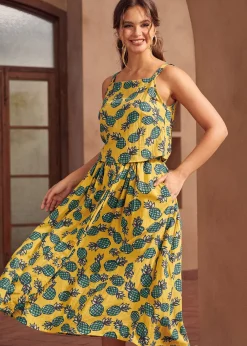 Morning Melody Top Pineapple Print Discount