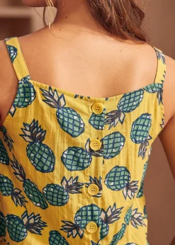 Morning Melody Top Pineapple Print Discount