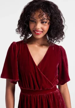 ModCloth Moves Like A Dance Midi Dress Red Velvet