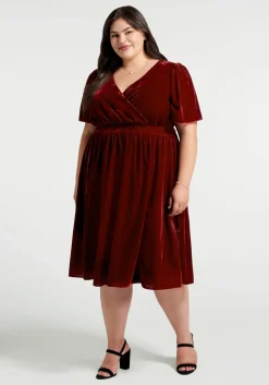 ModCloth Moves Like A Dance Midi Dress Red Velvet
