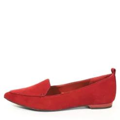 Mulan Suede Pointy Loafers RED Online