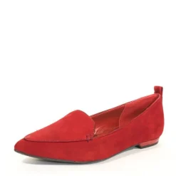 Mulan Suede Pointy Loafers RED Online