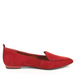 Mulan Suede Pointy Loafers RED Online