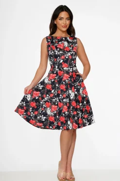 Navy Floral Swing Dress Online