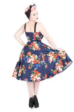 Navy Floral Swing Dress Sale