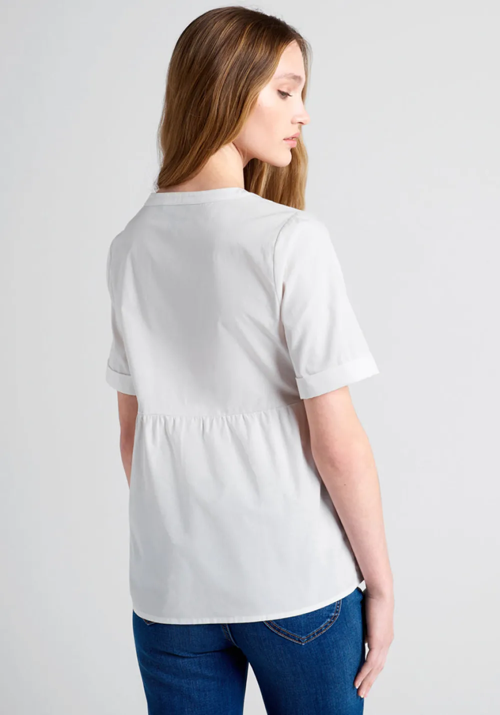 ModCloth Never Better Y-Neck Top White Clearance