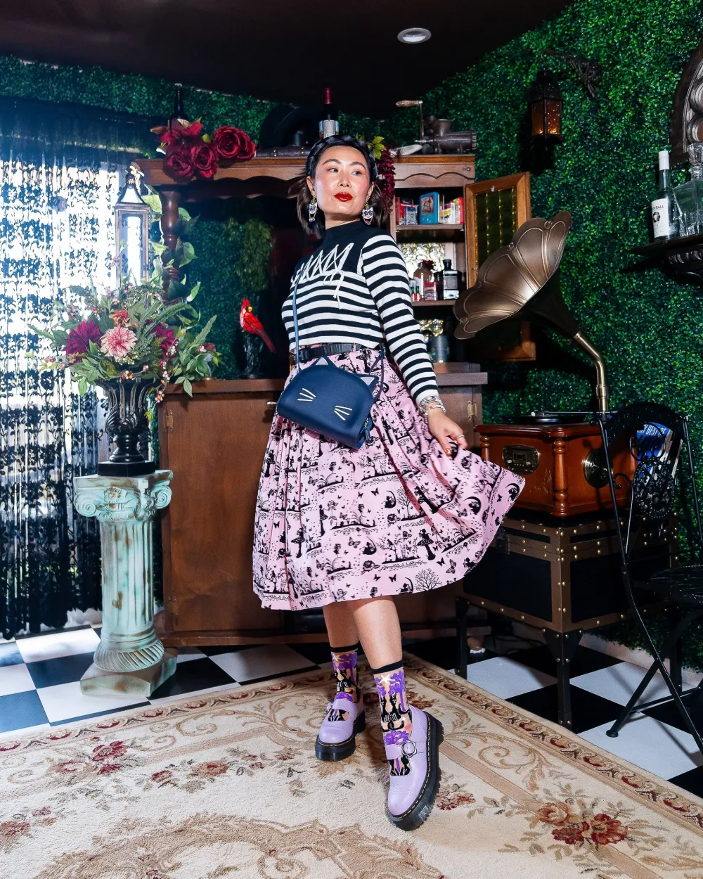 Nocturnal Cats Sheer Crew Sock Discount