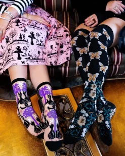 Nocturnal Cats Sheer Crew Sock Discount