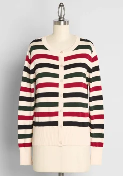 Circus Of A Different Stripe Cardigan Cream Clearance