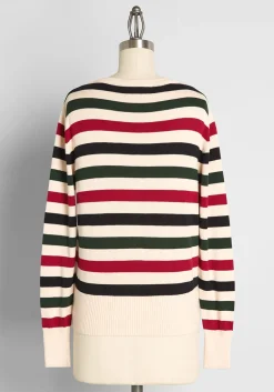 Circus Of A Different Stripe Cardigan Cream Clearance