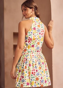 BTC Orchard Breeze Halter Top Fruit Multi New