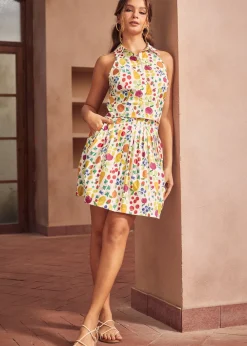 BTC Orchard Breeze Halter Top Fruit Multi New