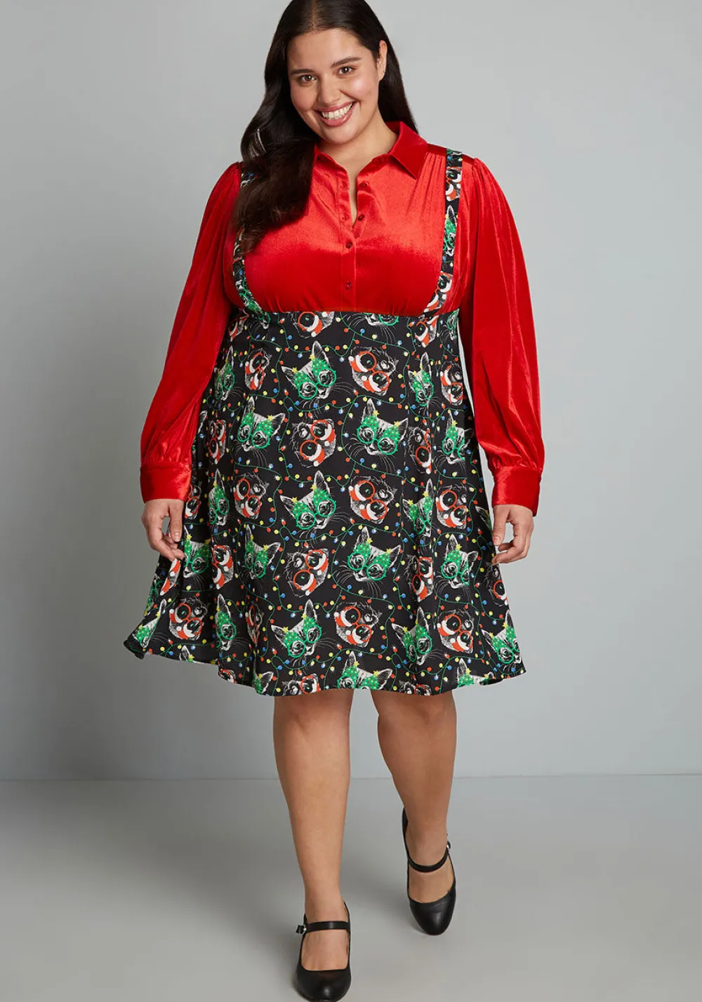ModCloth Overall Winner Jumper Black Cat Online