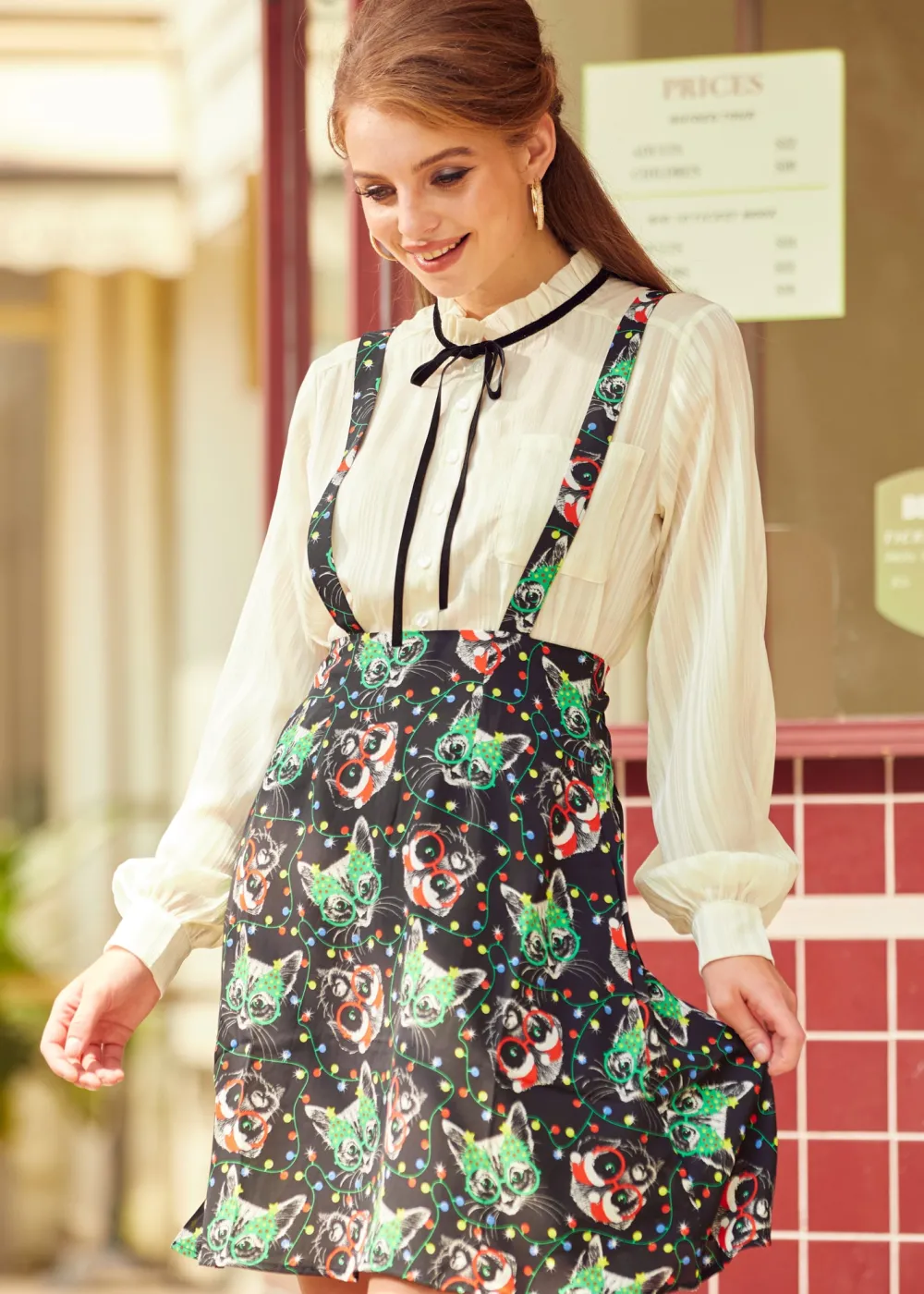 ModCloth Overall Winner Jumper Black Cat Online