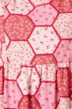 Patchwork Tiered Midi Dress Online