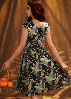 Peacock on Branches Greta Dress Hot