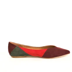 Pedro Patchwork Suede Ballet Flats RED MULTI Outlet