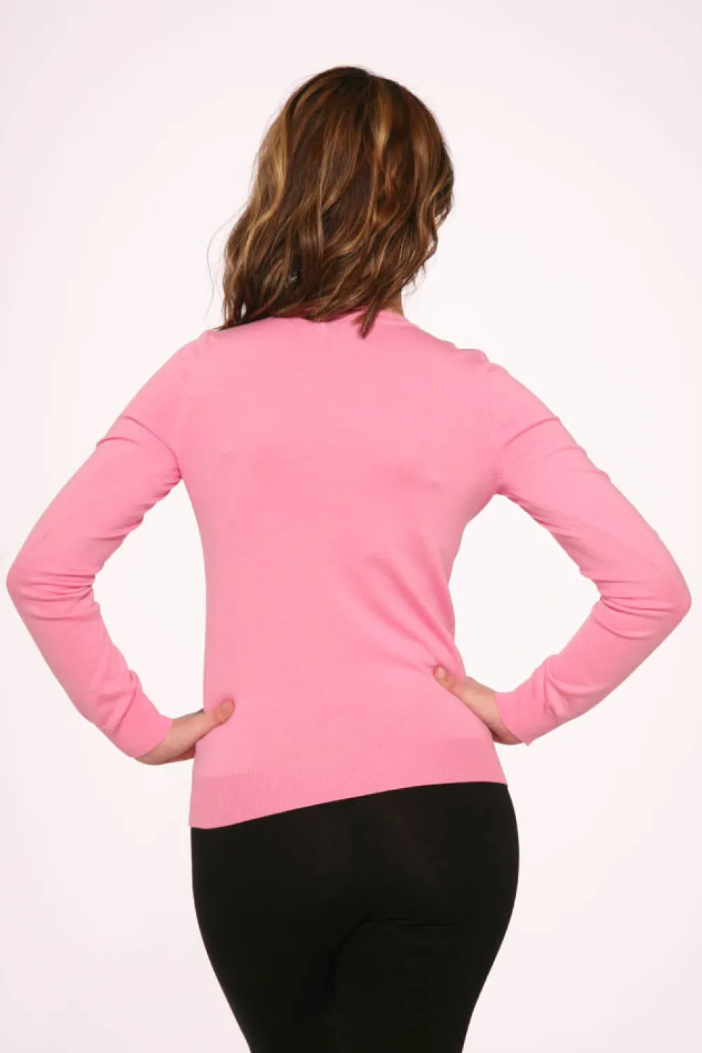 Pink Crewneck Cardigan Discount