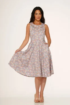 Pink Daisy Floral Swing Dress Discount