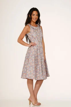 Pink Daisy Floral Swing Dress Discount