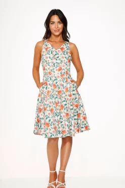 Pink Floral Swing Dress Hot