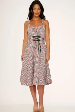 Pink Plaid Swing Dress Hot