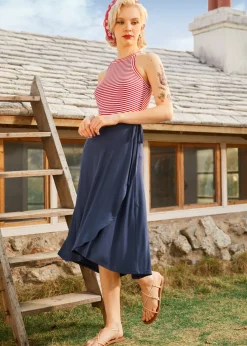 Pirouette Perfection Wrap Skirt Navy