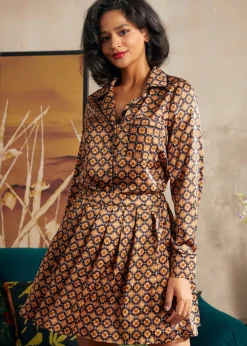 BTC Playful Past Long Sleeve Blouse Golden Hour Geo Clearance