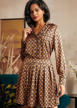 BTC Playful Past Long Sleeve Blouse Golden Hour Geo Clearance